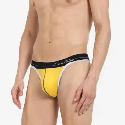 La Intimo Yellow Blended Relaxed Fit Solid Thongs image 4