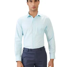 Park Avenue Blue Regular Fit Self Design Formal Shirt-picture-34