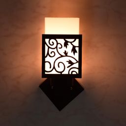 Gojeeva Black Wood Square Shaped Wall Lamp-picture-13