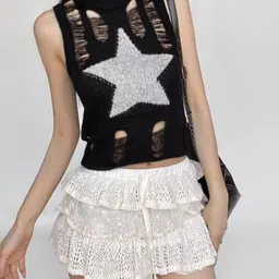 StyleCast x Revolte Women Self Design Crop Top image 2