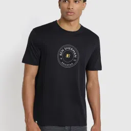 Ben Sherman Black Chest Logo Print Regular Fit T-Shirt-image-1