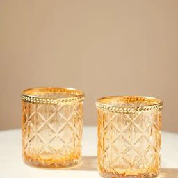 Pure Home and Living Brown Glass Textured Tealight Holders-picture-42