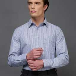 Daniel Hechter Black Blue Cotton Regular Fit Printed Formal Shirt-picture-28