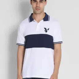 American Eagle Outfitters White Regular Fit Colour Block Polo T-Shirt-picture-33