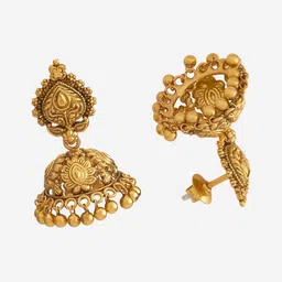 Kushal's Fashion Jewellery 92.5 Sterling Silver Dome Shaped Jhumkas Earrings image 3