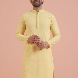 KISAH Men Ethnic Motifs Embroidered Thread Work Kurta-picture-28