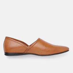 Anouk Men Tan Brown Solid Ethnic Mojaris image 3