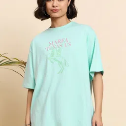 Mast & Harbour Women Printed Drop-Shoulder Sleeves T-shirt-picture-11