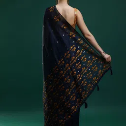 Mitera Ethnic Motifs Print Cotton Blend Celebrity Muga Saree image 4