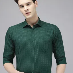 Park Avenue Pure Cotton Slim Fit Printed Formal Shirt-image-92
