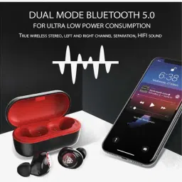 Ant Audio Wave Sports TWS 750 Wireless Bluetooth Earpods (Red and Black) image 3