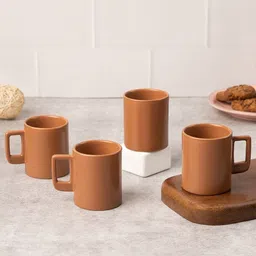 BODHI HOUSE Brown Ceramic Dishwasher and Microwave Safe 4 Pieces Mugs 275 Ml-picture-15