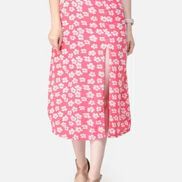 SCORPIUS Printed A-Line Maxi Slit Skirts-picture-41