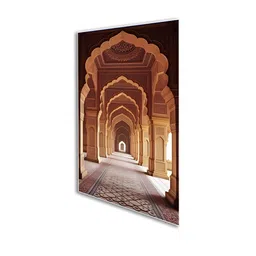 nestroots Brown & Gold-Toned 4 Piece Ornate Arched Hall Canvas Painting Wall Art image 2