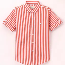 Jash Kids Half Sleeves Striped Shirt - Orange-image-31
