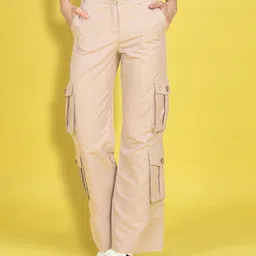 Cutiekins Woven Solid Cargo Pants - Beige-image-43