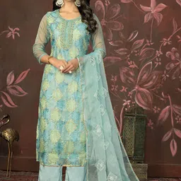 Maroosh Embroidered Organza Unstitched Dress Material-picture-10