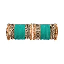 TAJ BRIDAL STORE Women Set Of 40 Kundan-Studded & Beads Bangles-picture-24