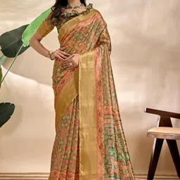 G R K Fashion Textile Ethnic Motifs Silk Blend Saree-picture-38