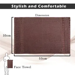 Aura Set Of 2Grey & Brown Cotton 150 GSM Anti-Bacterial Cotton Face Towels image 4