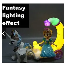 Sanjary Princess Moon Carriage Car with Light for Kids -Color May Vary image 5