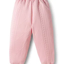 Mark & Mia Full Sleeves Winter Wear T-Shirt & Joggers Set With Floral Applique - Pink image 5