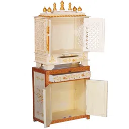 d'dass Multicolour Color Sheesham MDF Floor Rested Mandir With Door image 4
