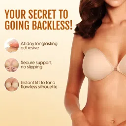 Matra Invisible Adhesive Bra Sticky Push Up Strapless Silicone Stick On with Free Fashion Tapes image 2