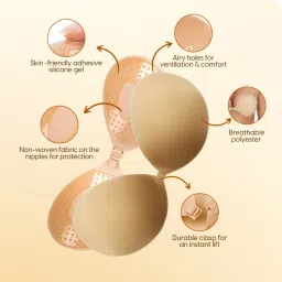 Matra Invisible Adhesive Bra Sticky Push Up Strapless Silicone Stick On with Free Fashion Tapes image 3