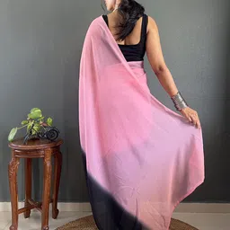 V3 FASHION STUDIO Ombre Dyed Pure Georgette Saree image 4