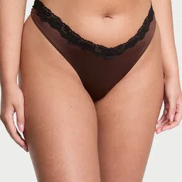 Victoria's Secret Women Very Sexy Self Design Lace-Trim Low-Rise Thong Briefs-image-73