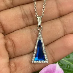 KALAFICIAL Rhodium-Plated Artificial Stones Studded Pendants with Chains-picture-21