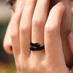 J.S ENTERPRISES Unisex Stainless Steel Hug Design Finger Ring image 5