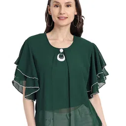 HAUTEMODA Bell Sleeve Georgette Top-picture-22