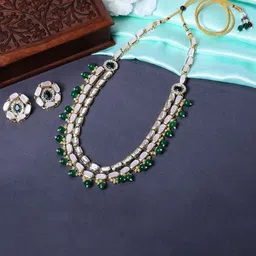 Mahi Multi Strand Ethnic Kundan Necklace Set-picture-18