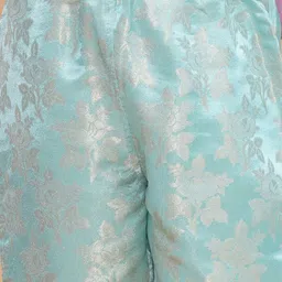 PICCOLO Girls Floral Woven Design Dupion Silk Straight Kurta with Trousers & Dupatta image 3