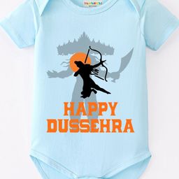 BLUSHES Infants Happy Dussehra Printed Pure Cotton Bodysuit-picture-4
