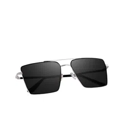 SPADEACES Unisex UV Protected Square Sunglasses HQ SILVER BLACK SQUARE -31_14 image 2