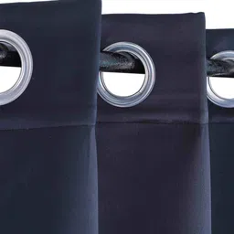 the conversion Black Polyester Blackout 8 Feet Eyelet Curtain (1 Piece) image 4