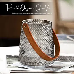 Ekhasa Grey Textured Glass Vases image 3
