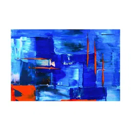 Inephos Blue & Red 1 Piece Abstract Printed Canvas Wall Art image 1