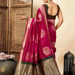 KALINI Woven Design Zari Silk Blend Banarasi Saree image 2