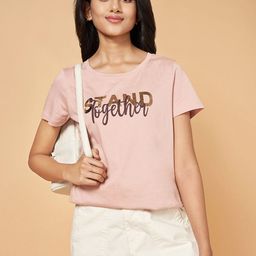 Honey by Pantaloons Women Typography Printed Round Neck Cotton T-Shirt-picture-17