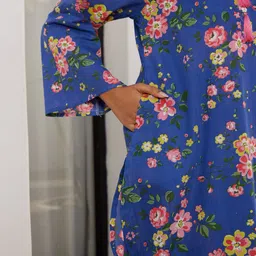 TARA-C-TARA Floral-Printed Pure Cotton Tunic With Palazzo Co-Ords image 4