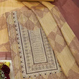 Soch Printed Art Silk Unstitched Dress Material-picture-10