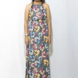 Lola Dola Floral Print Halter Neck Maxi Dress-image-17