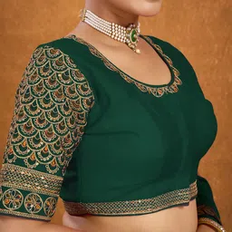 KALINI Sequinned Embroidered Saree Blouse image 5