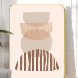 SAF Beige & Brown Abstract Boho Stacked Shapes Wooden Wall Art-image-78