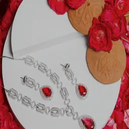 BlingNation Women Red Jewellery Set image 1