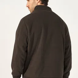 Styli Men High Neck Fleece Utility Jacket with Full Zip Closure image 4